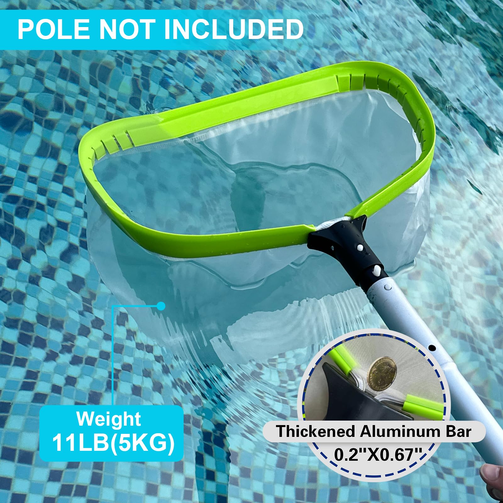 Sepetrel pool net premium nylon mesh lasts longer during use.