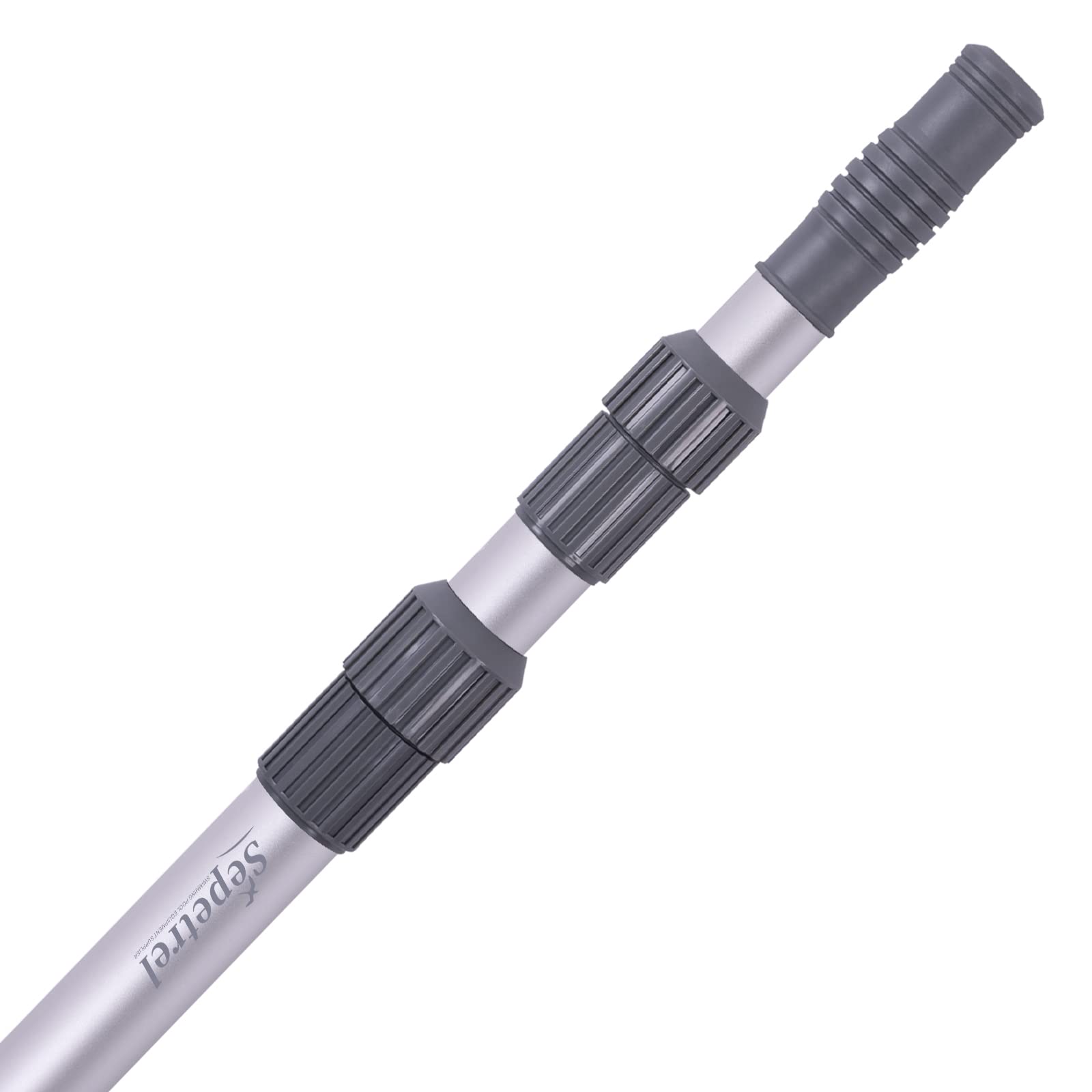 Sepetrel pool pole extended to 12ft for easier cleaning from ground.