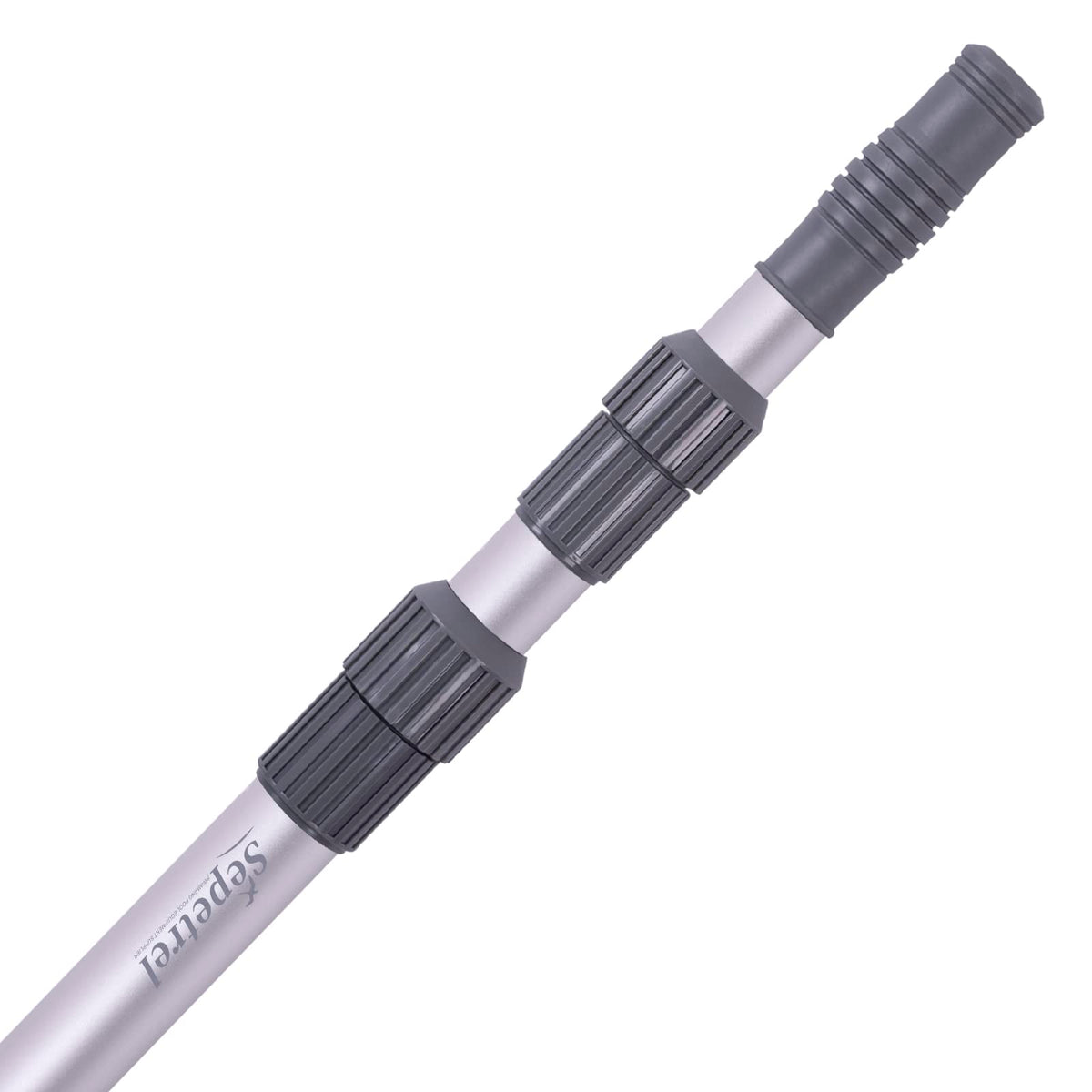 Sepetrel pool pole extended to 12ft for easier cleaning from ground.