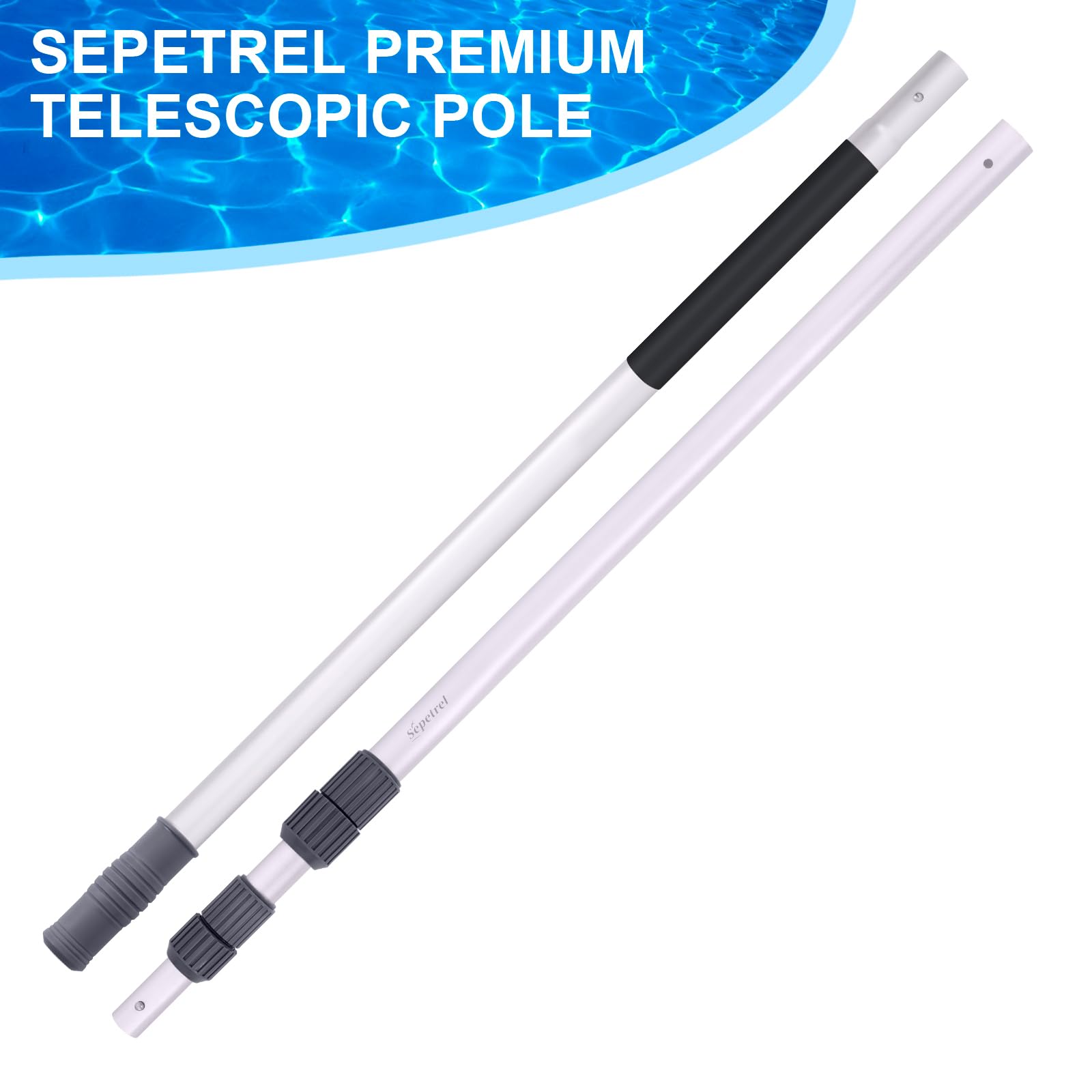 Sepetrel pool pole with heavy-duty aluminum frame