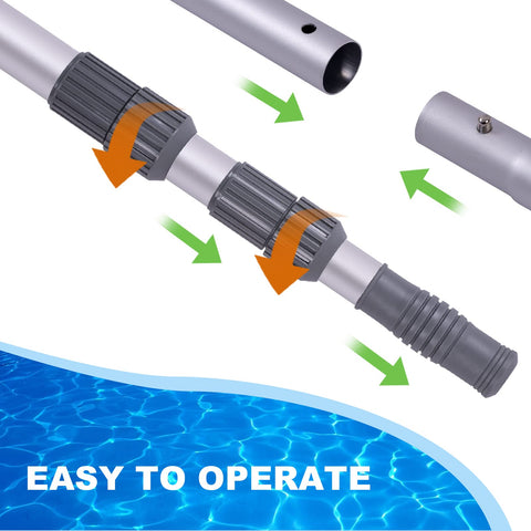 Sepetrel pool pole heavy-duty aluminum construction for consistent power