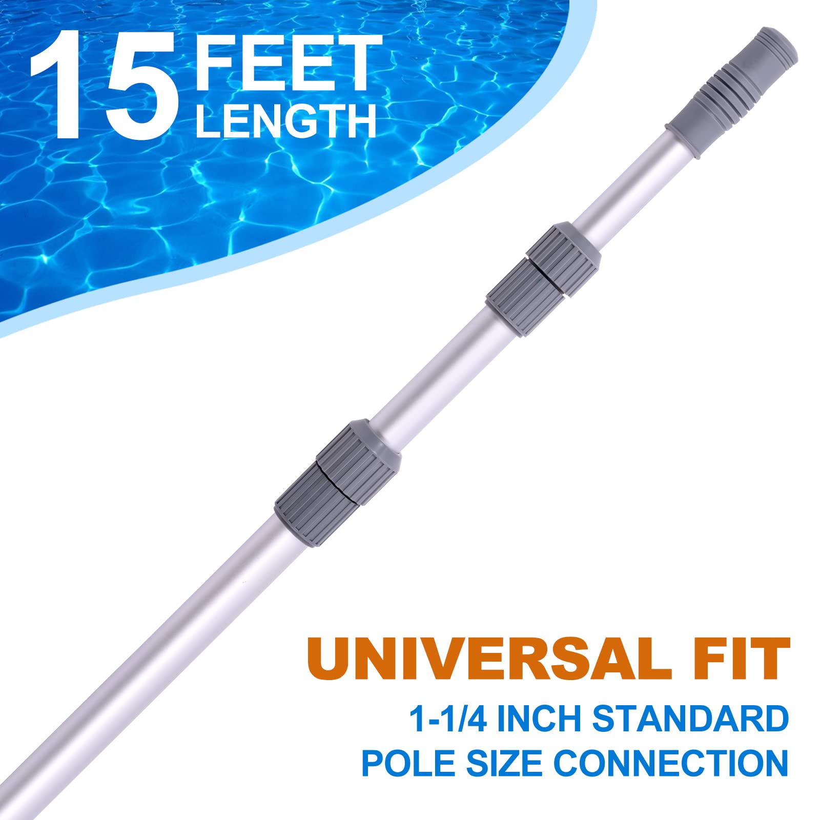 Sepetrel pool pole universal 1-1/4 inch connector fits standard tools