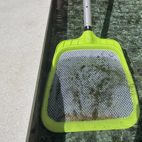 Sepetrel skimmer net enhances spa, pond, and pool cleaning routines.