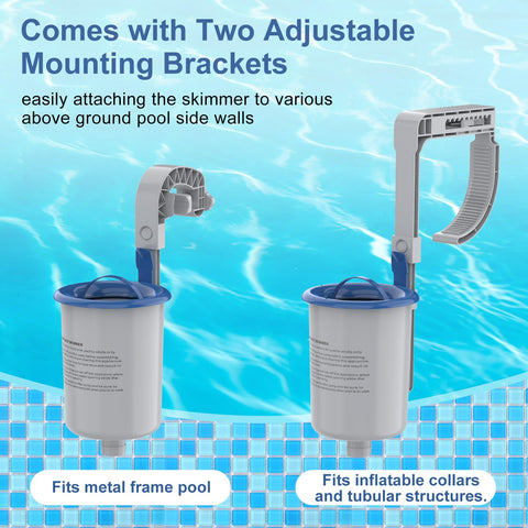 Sepetrel surface skimmer with removable debris basket for quick cleaning