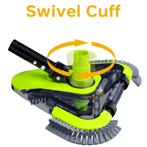 Sepetrel weighted triangular body stays in contact with the pool bottom for thorough cleaning