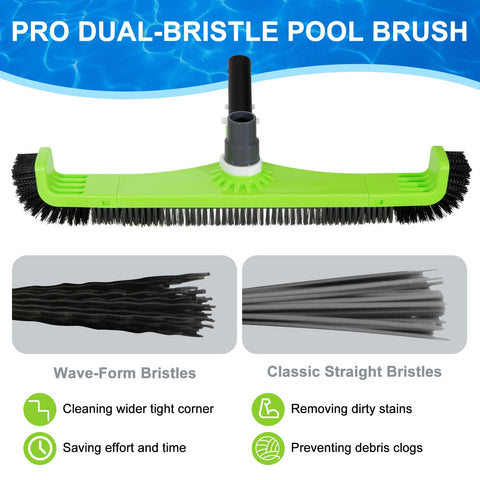 Sepetrel wide 20-inch brush covers large areas to speed up pool maintenance.