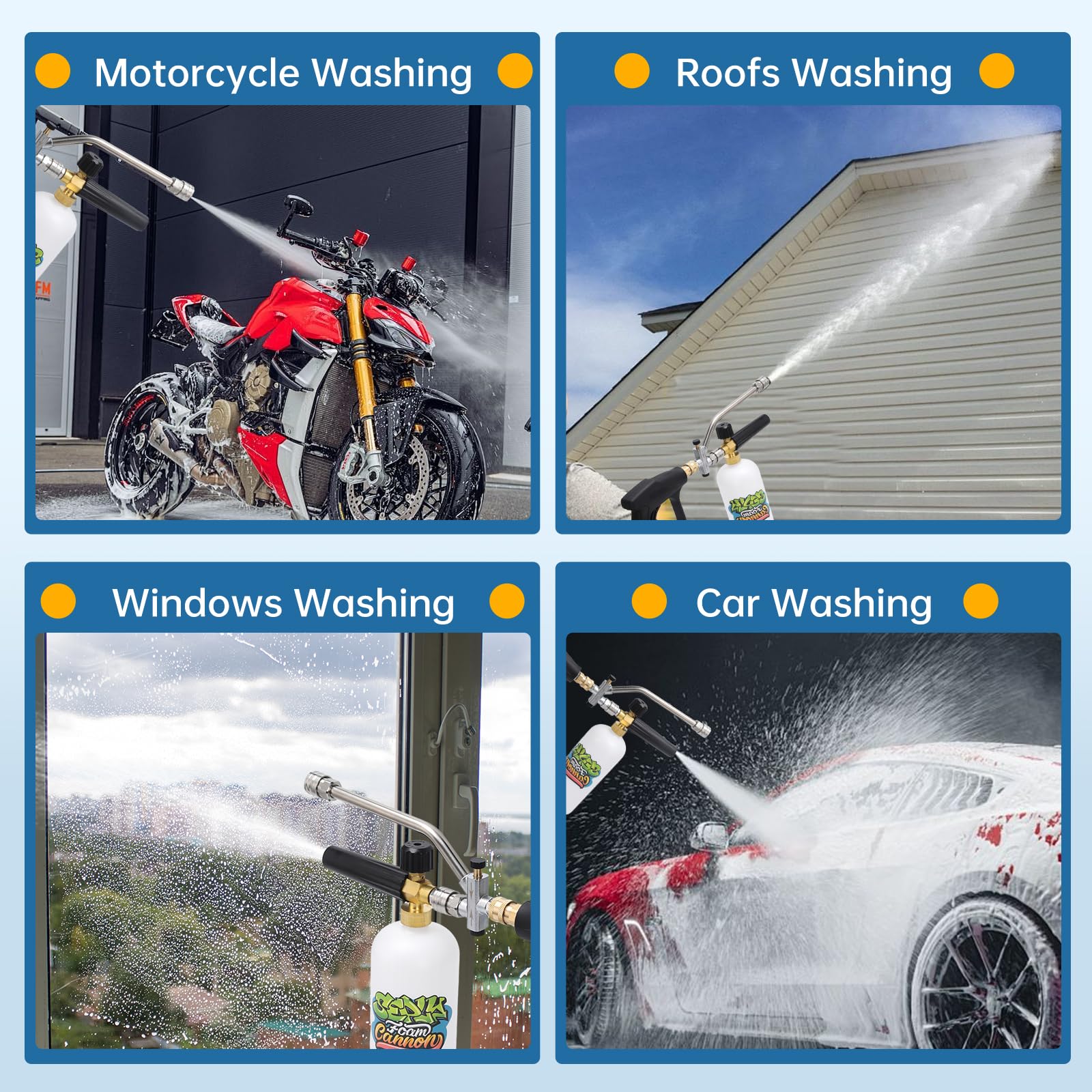 SEPLY car wash foam application helps speed up cleaning routines.