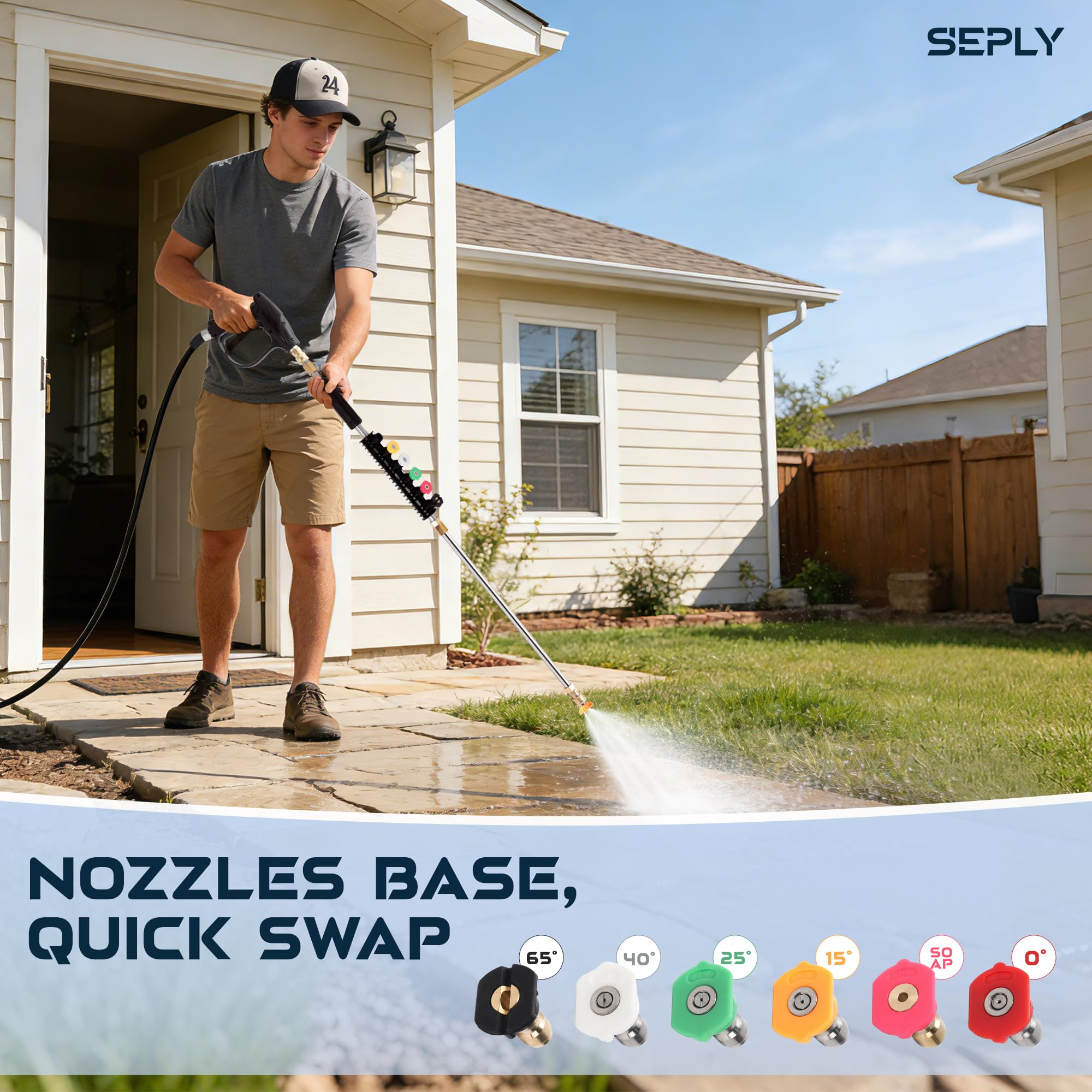 SEPLY curved wand at 120 degree angle for high angled cleaning spots
