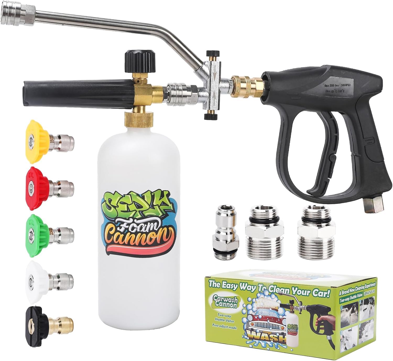 SEPLY foam cannon dual connector enables versatile car washing setups.