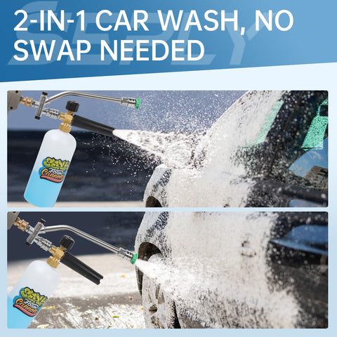 SEPLY foam cannon quick-connect 1/4 inch for fast setup with compatible pressure washers.