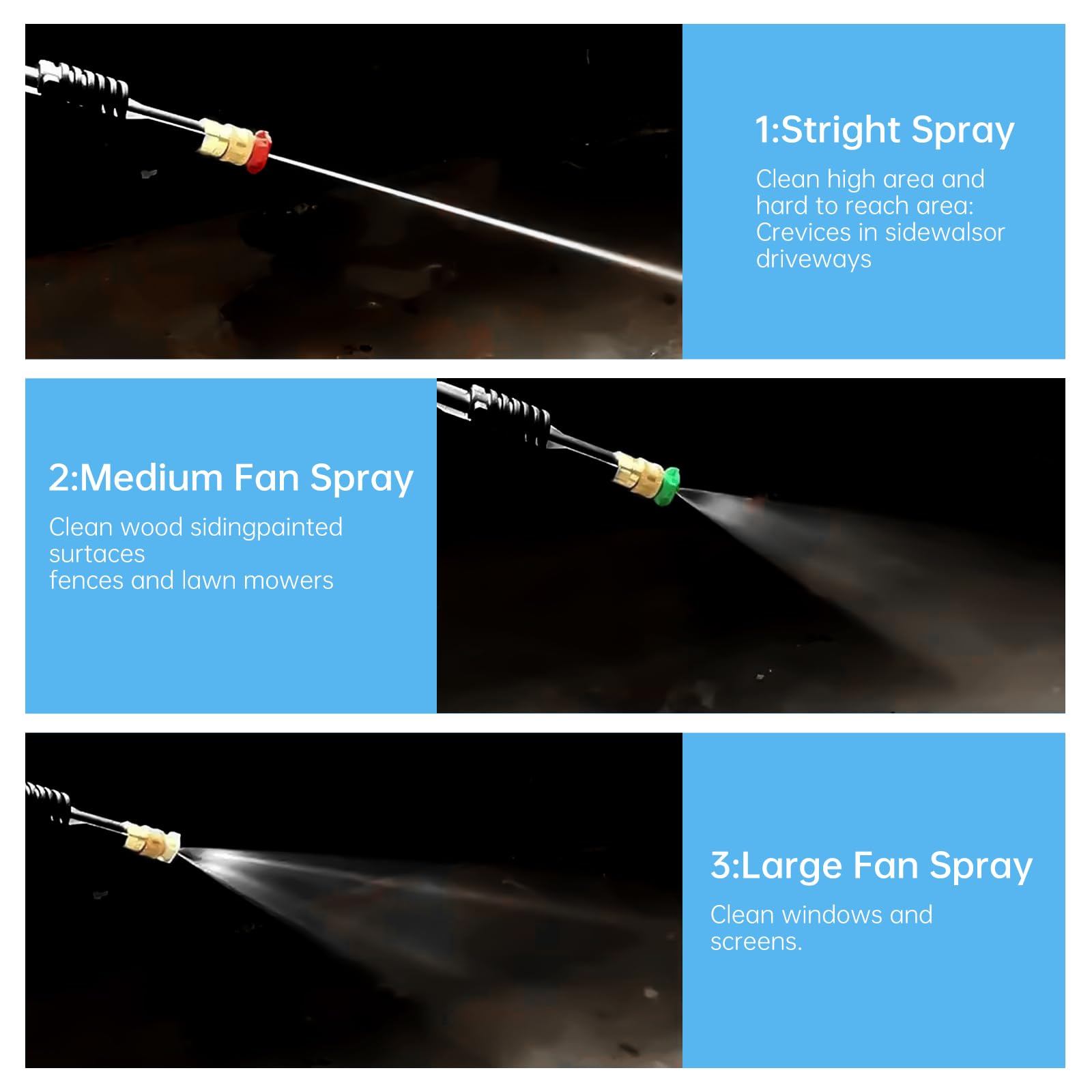 SEPLY yellow 15-degree nozzle tip provides focused cleaning for stubborn spots.