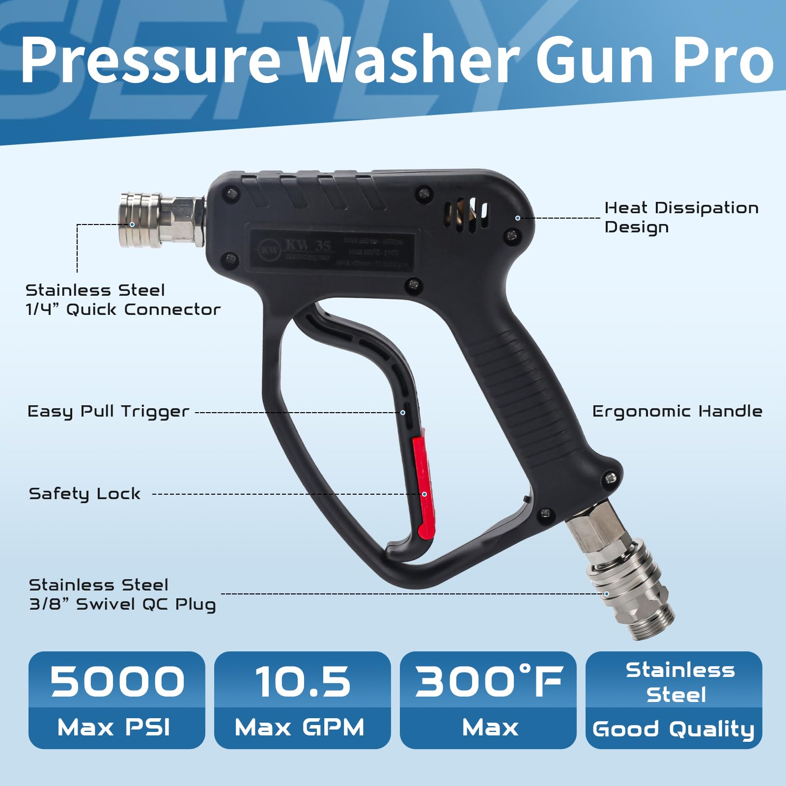 SEPLY Professional-grade tool suitable for pros and DIY car washes.