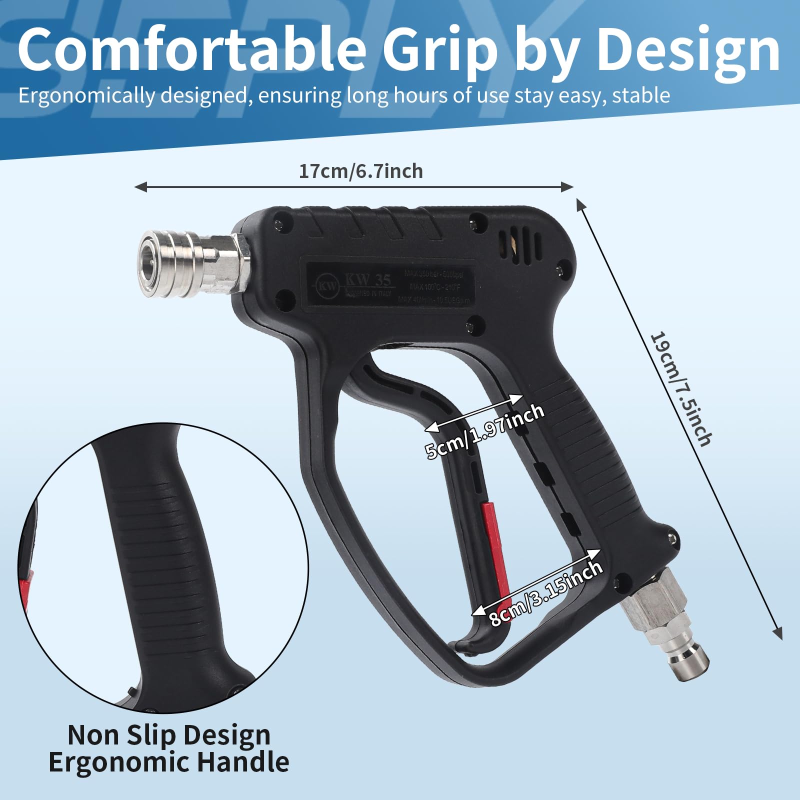 SEPLY M22-14mm adapter visible for universal compatibility with many washers.