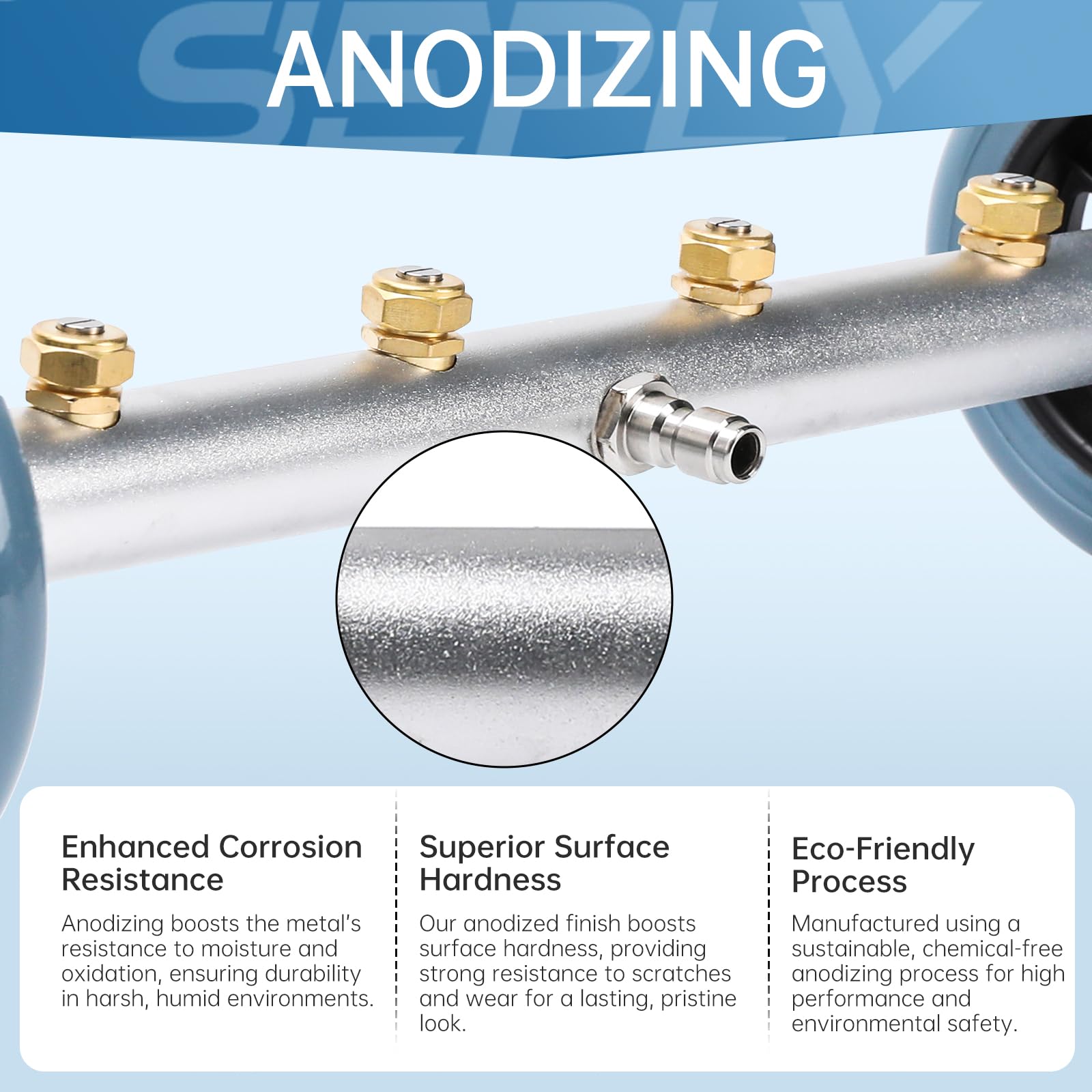 SEPLY three-piece extension wand extends reach for vehicles and driveways