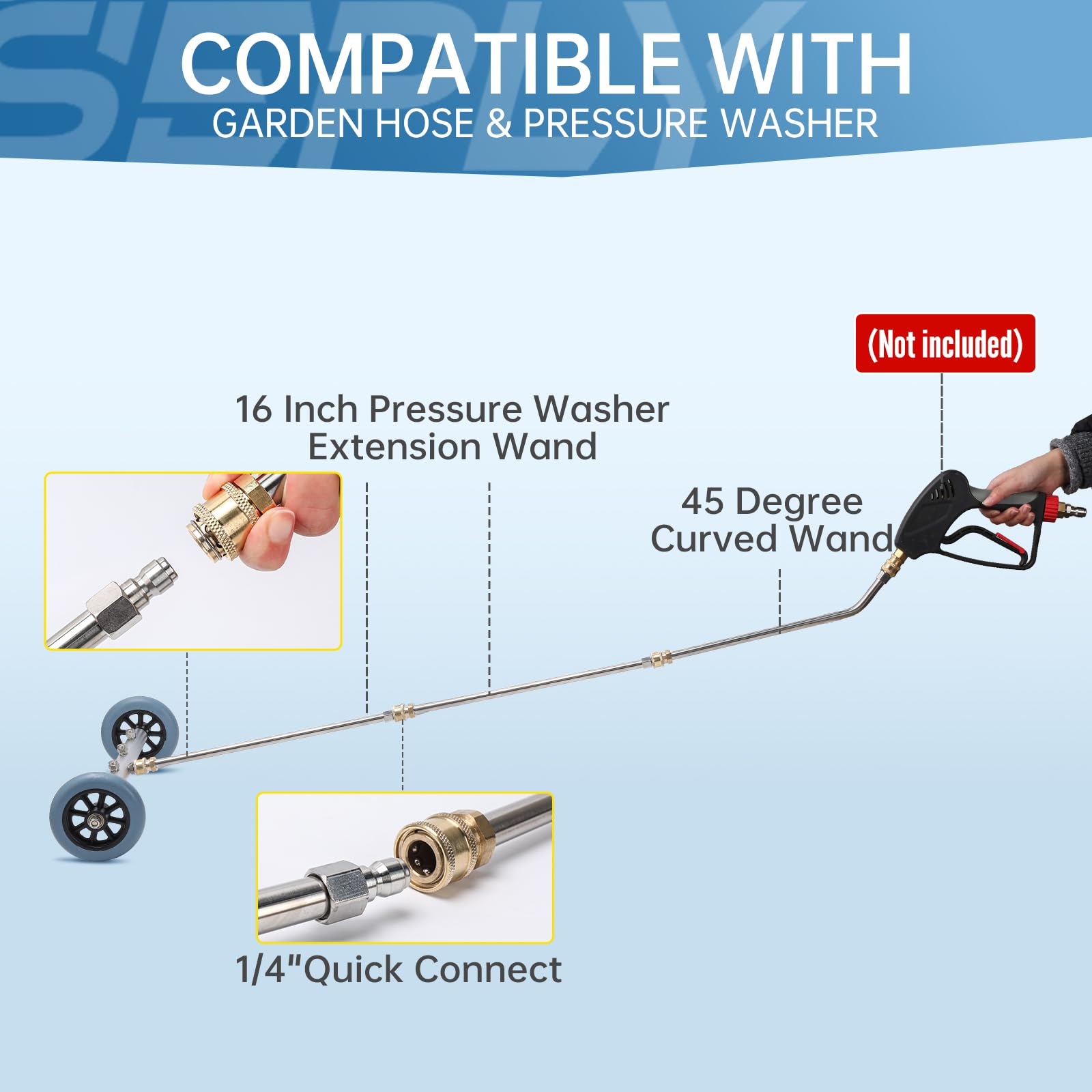 SEPLY undercarriage cleaner in use with quick-connect compatibility