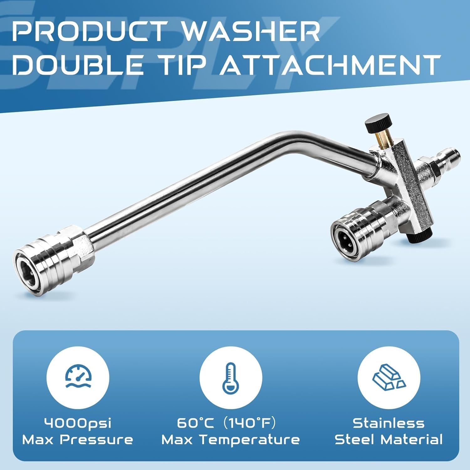 SEPLY foam cannon accessory enables quick soap application and rinsing