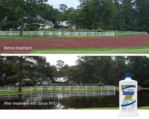 SePRO Sonar RTU poured into a pond for weed control.
