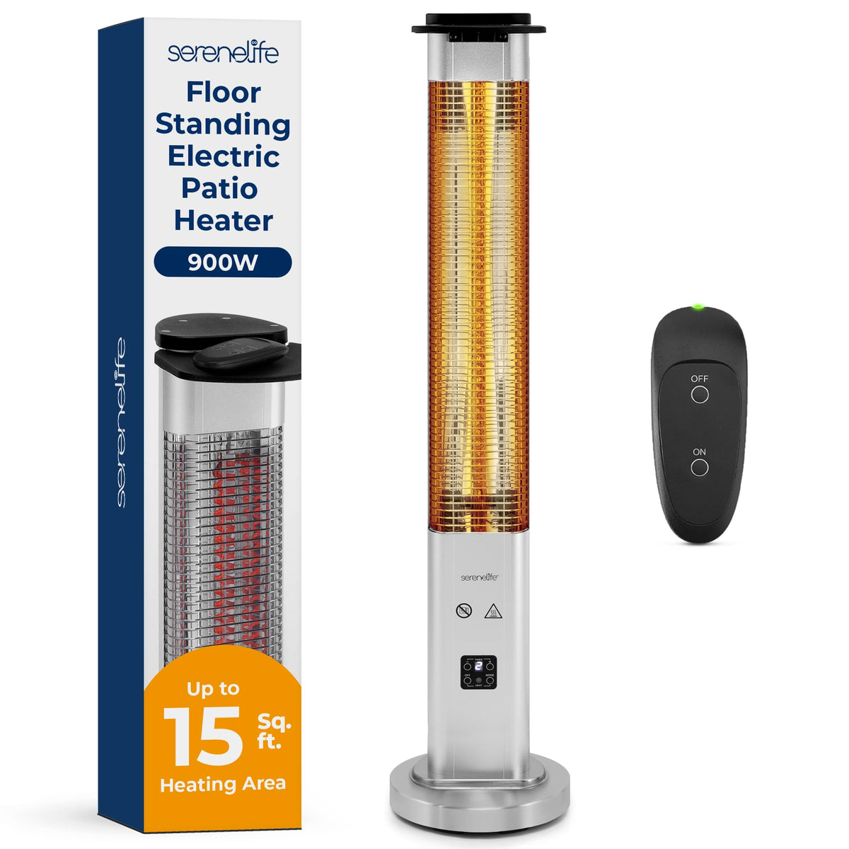 SereneLife outdoor heater with remote offers instant warmth for cool evenings