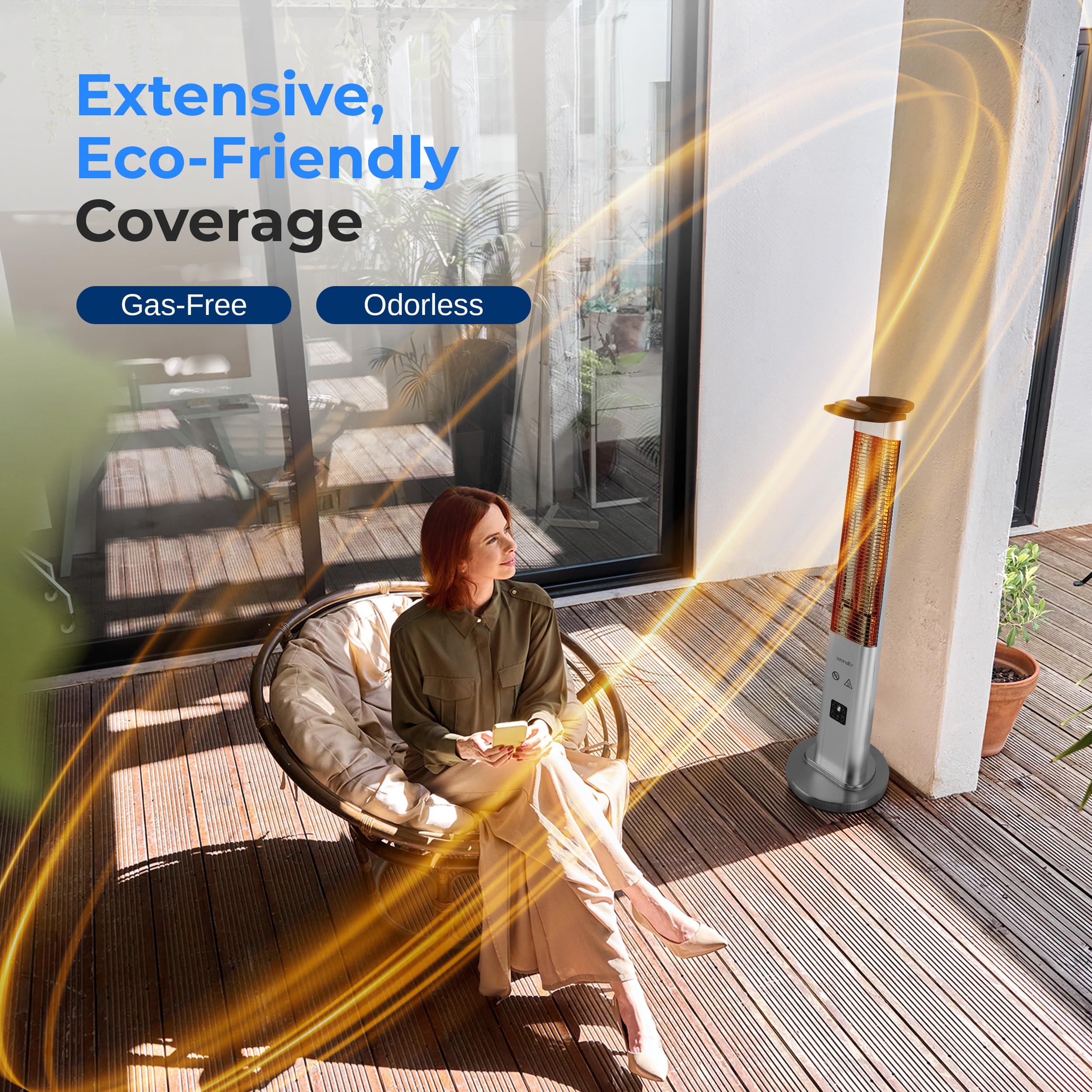 SereneLife patio heater covers up to 15 sq ft with efficient energy use