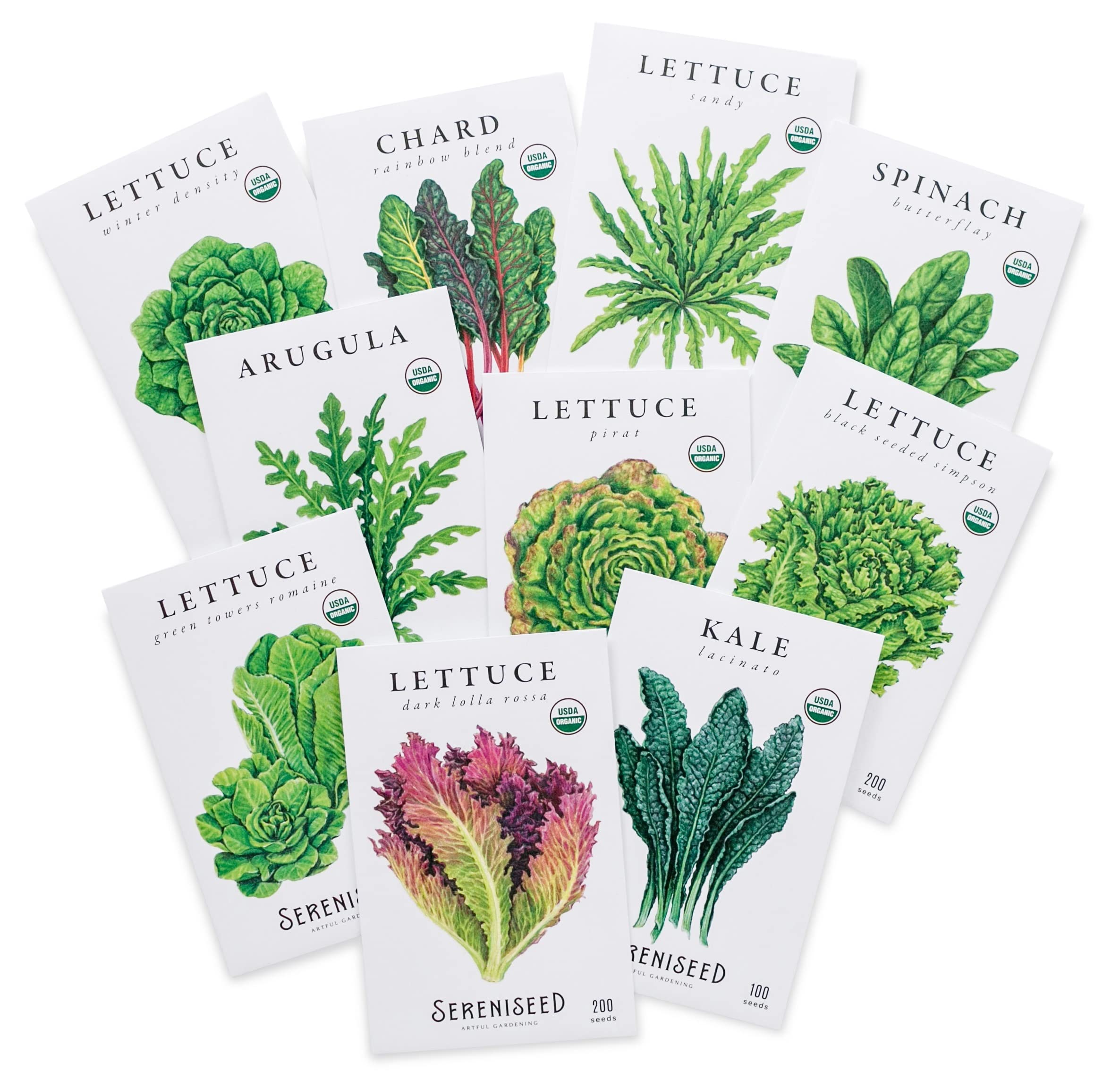 Sereniseed leafy greens collection pack for crisp salads