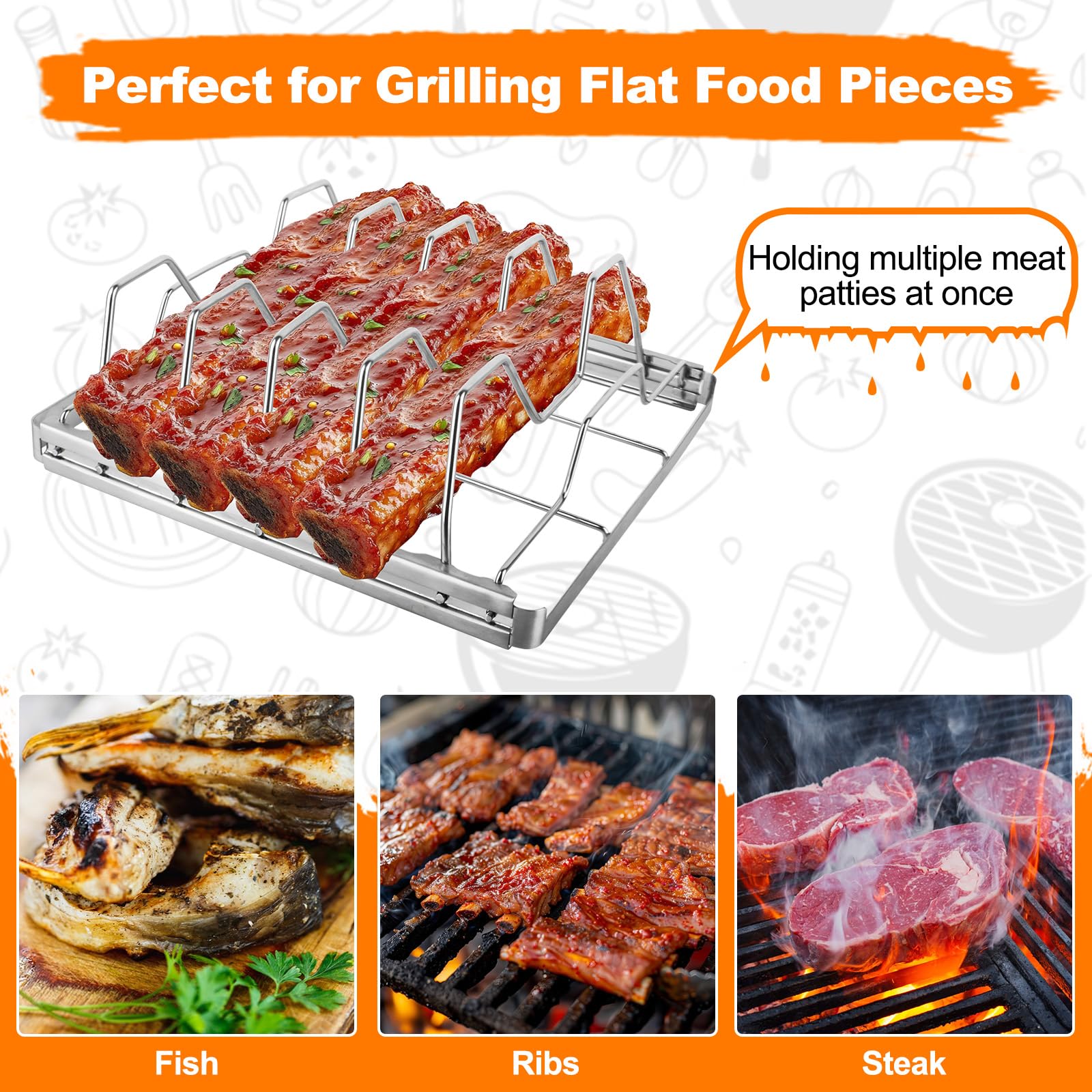 Rib rack disassembled for thorough dishwasher-safe cleaning