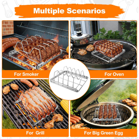 Seropy rib rack with handle for portable outdoor use