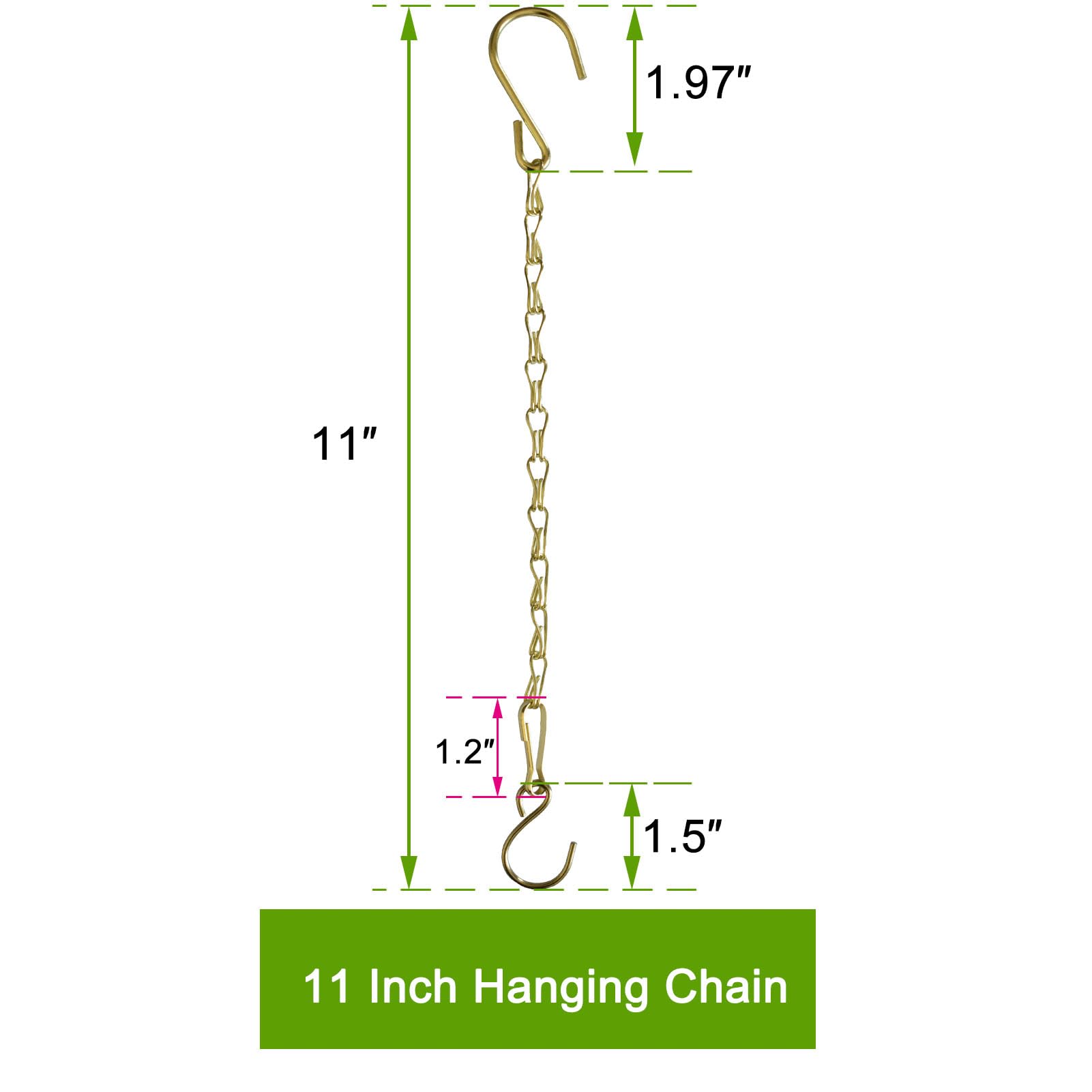 Sersberg gold hanging chain with hooks demonstrates sturdy support for planters