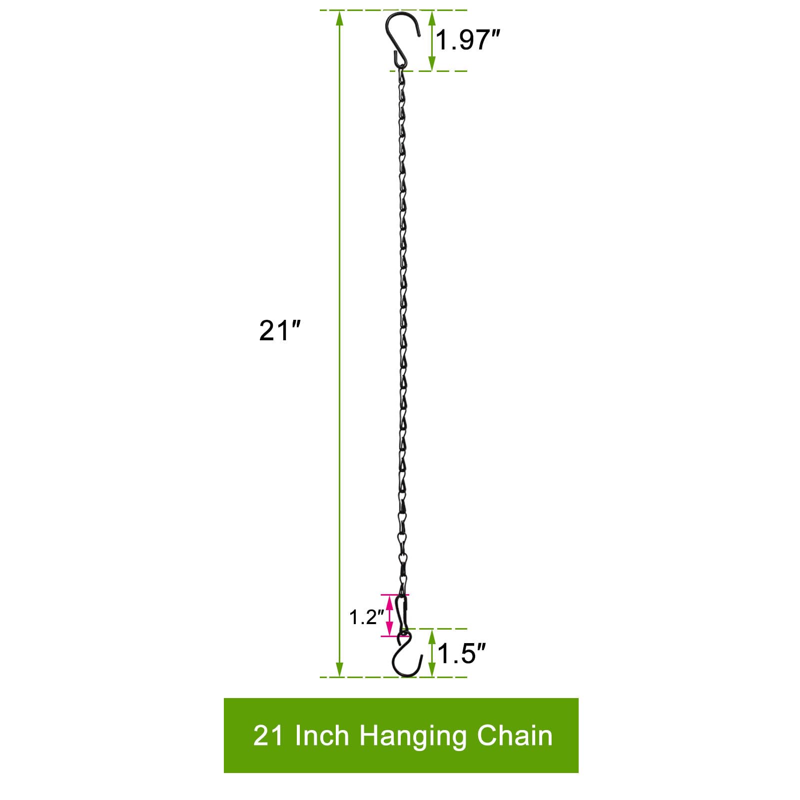 Sersberg chain with large S-hooks secures pots easily.