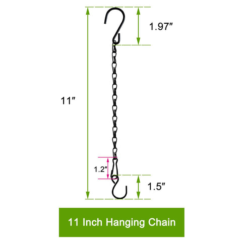Sersberg plant hanger chain 11inch black elevates pots for better light exposure.