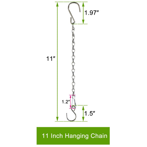 Sersberg silver chain with large hooks ideal for planter pots.