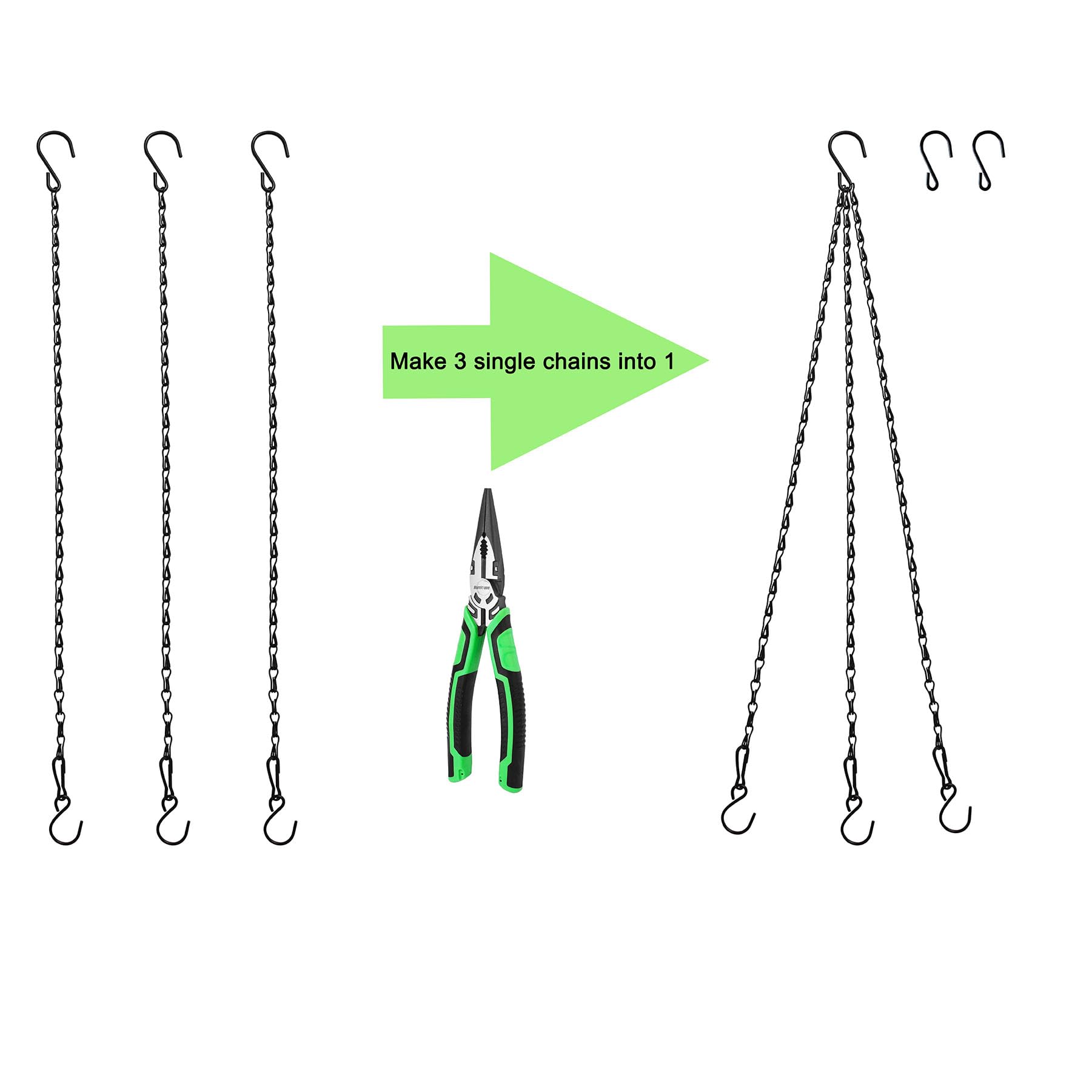 Sersberg weather-resistant hanging chain in black finish.