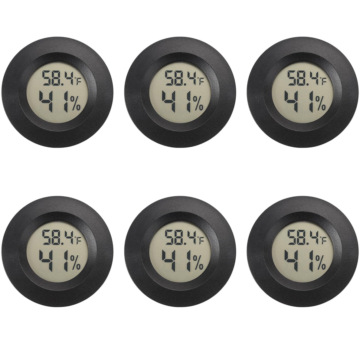 Serundo Auto mini hygrometer front view showing compact climate monitor for home or office