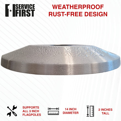 Service First flash collar base close-up with inner hole dimensions for compatibility.