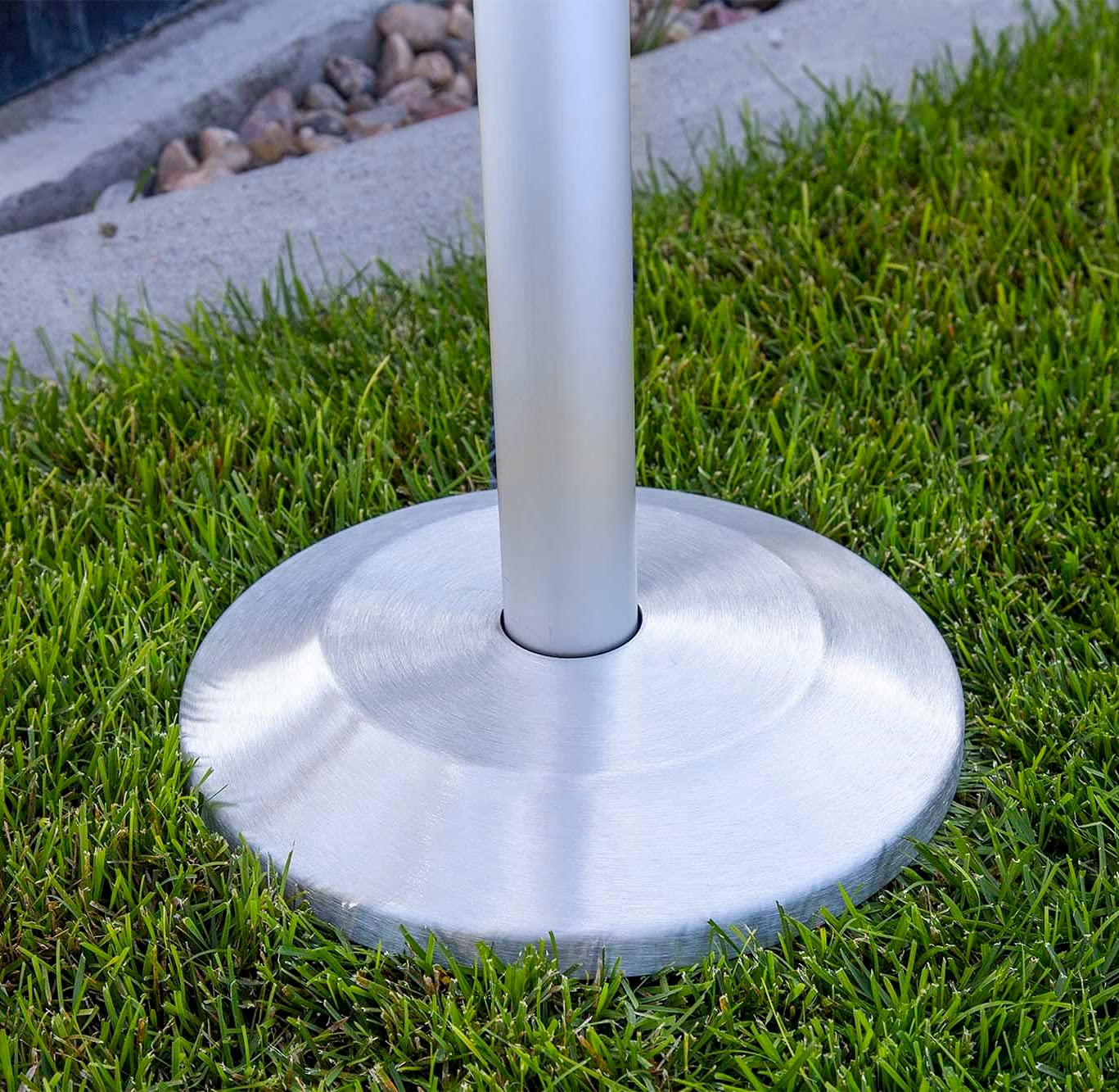 Service First flash collar base installed on pole shows finished, professional look.