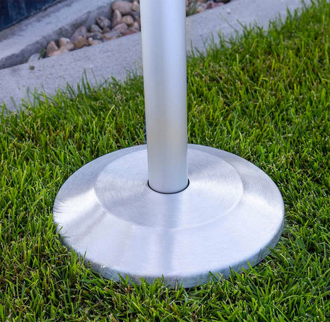 Service First flash collar base installed on pole shows finished, professional look.