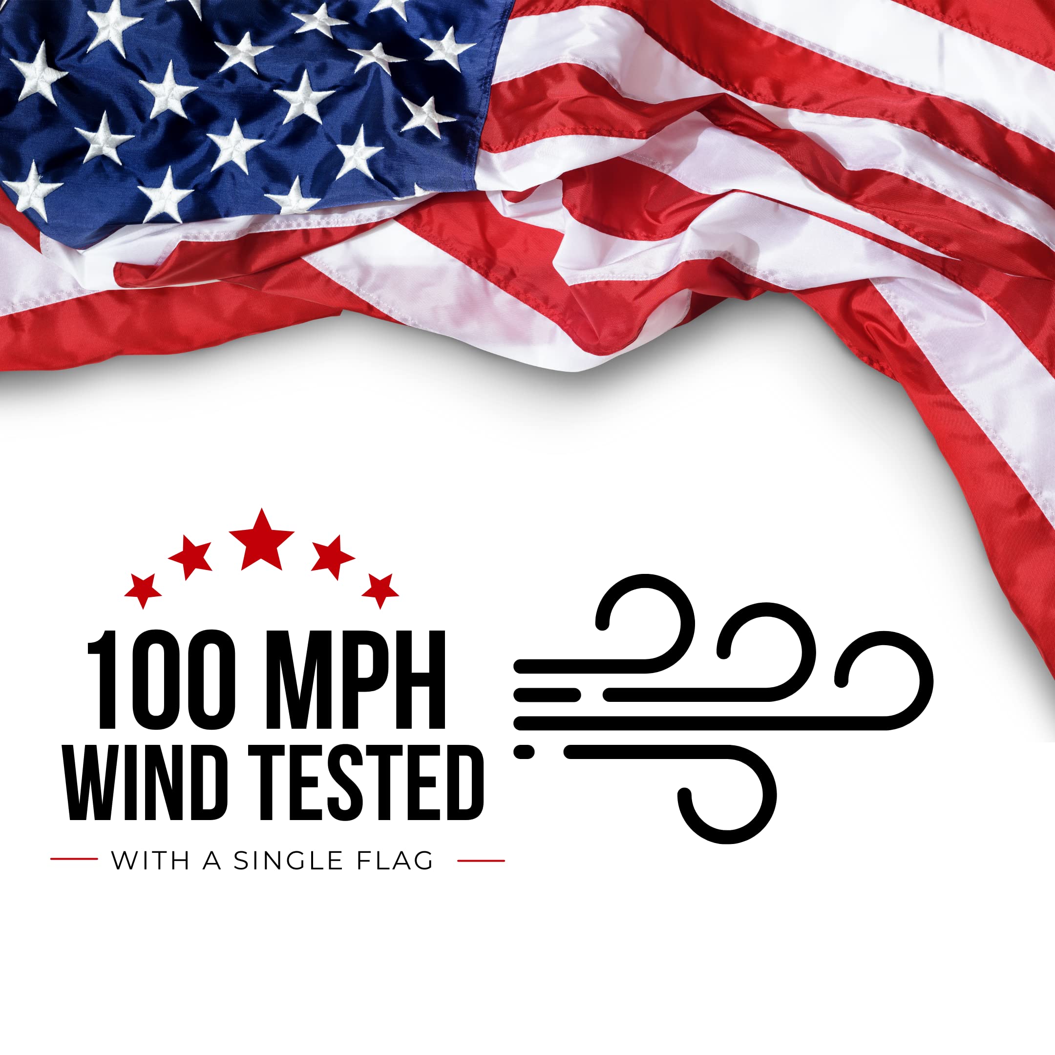 In-ground mounting components ensure a stable, secure flag display outdoors.