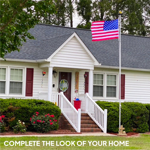 Service First Silver flagpole includes USA flag for immediate display.