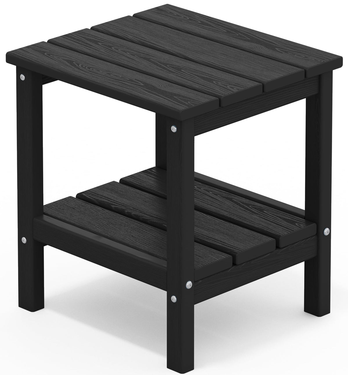 SERWALL 2-tier table front view shows durable outdoor construction.