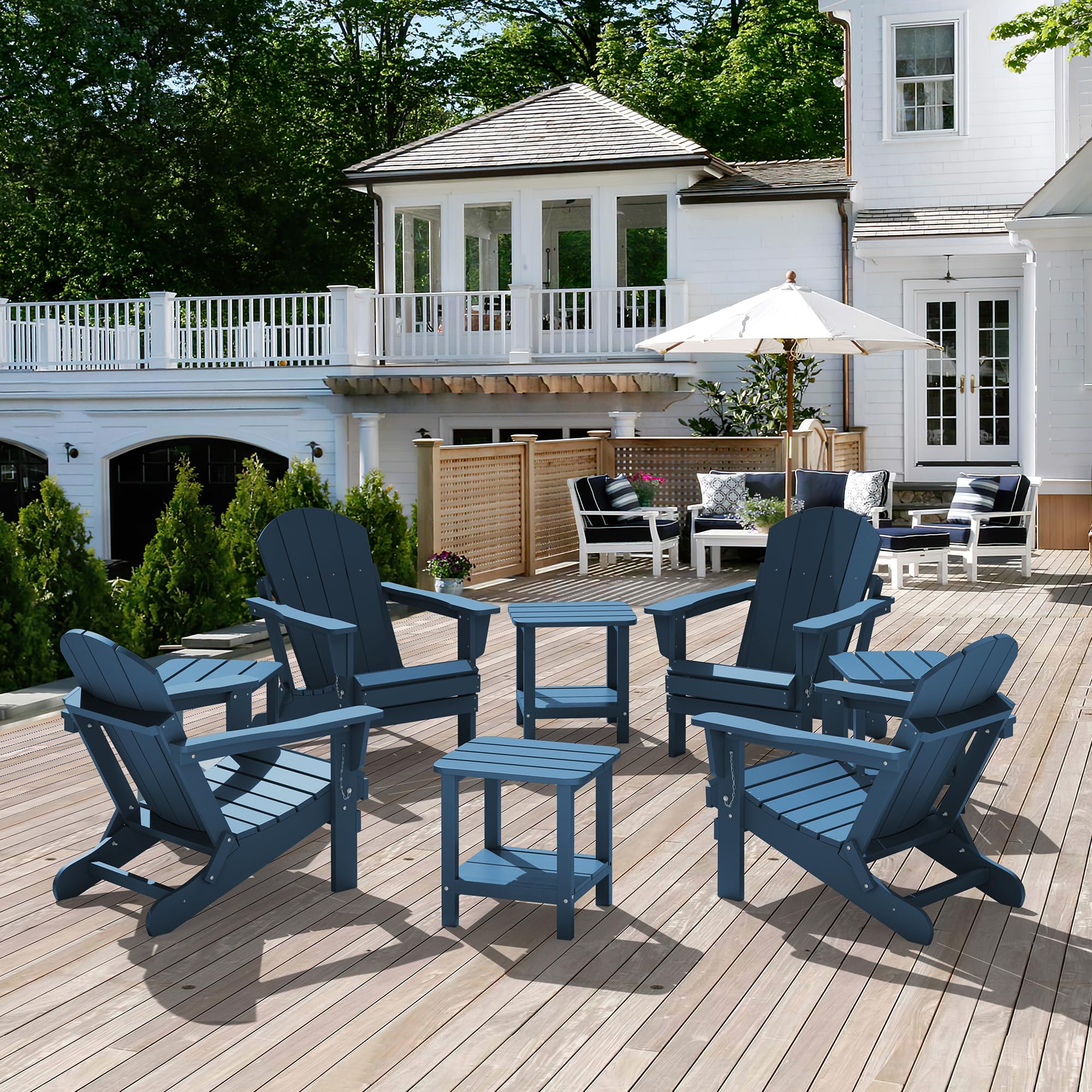 SERWALL Adirondack table blue easy-assembly process with simple screw-fit.