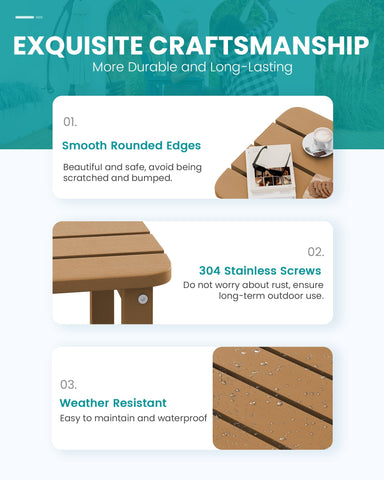SERWALL patio table layout with chairs.
