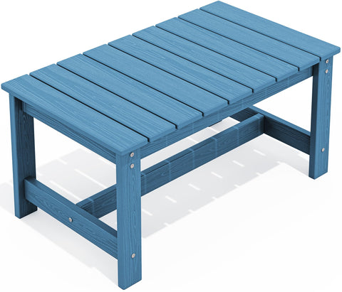 SERWALL rectangle outdoor coffee table with full dimensions for patio layout