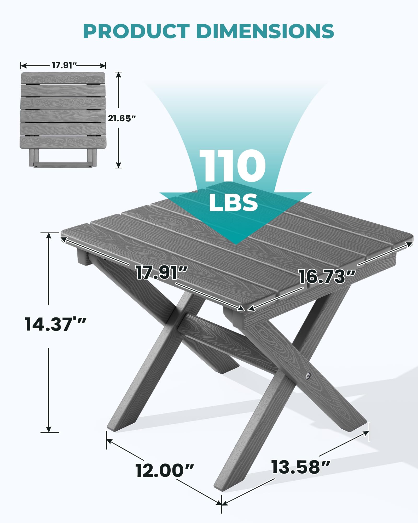 SERWALL folding table portable design ideal for picnics and camping.