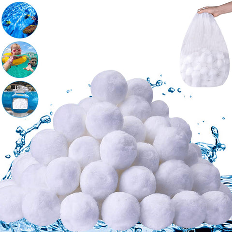 SETHVILL filter balls pack in reusable bag for eco-friendly pool filtration.