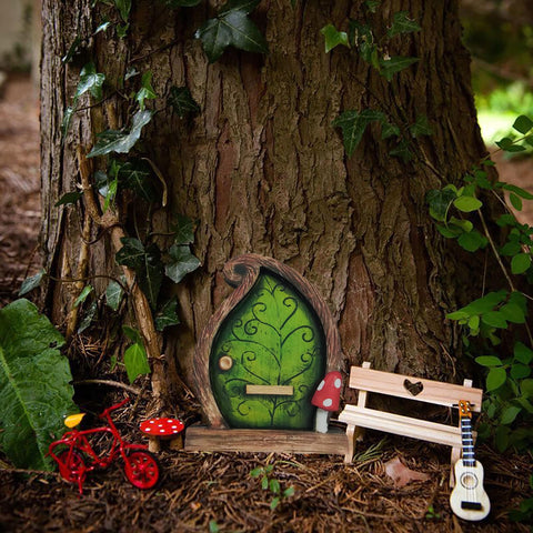 SETOFI Fairy door highlights durability in outdoor garden use.