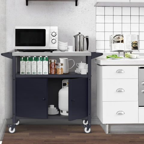 SEUNSHANY grill table with hooks keeps utensils within reach during cooking.
