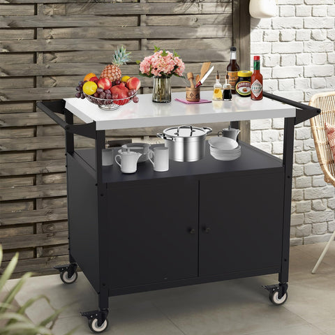 SEUNSHANY grill table assembly steps guide quick outdoor setup.