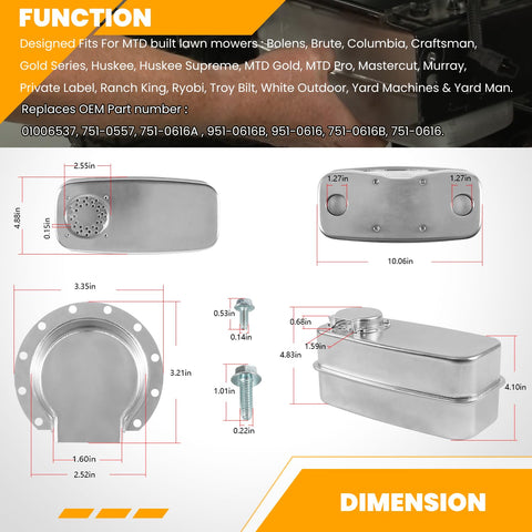 sevencow muffler body closeup highlights durable metal housing
