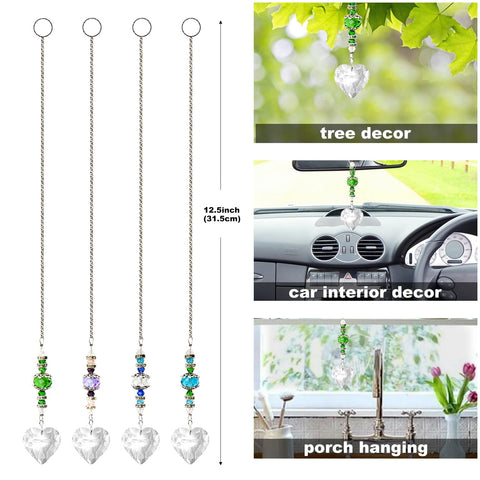 SevenFish heart suncatcher with blue chain reflects vivid rainbow light