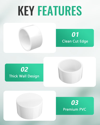 Sevenjungle end cap on PVC pipe for a tidy plumbing finish