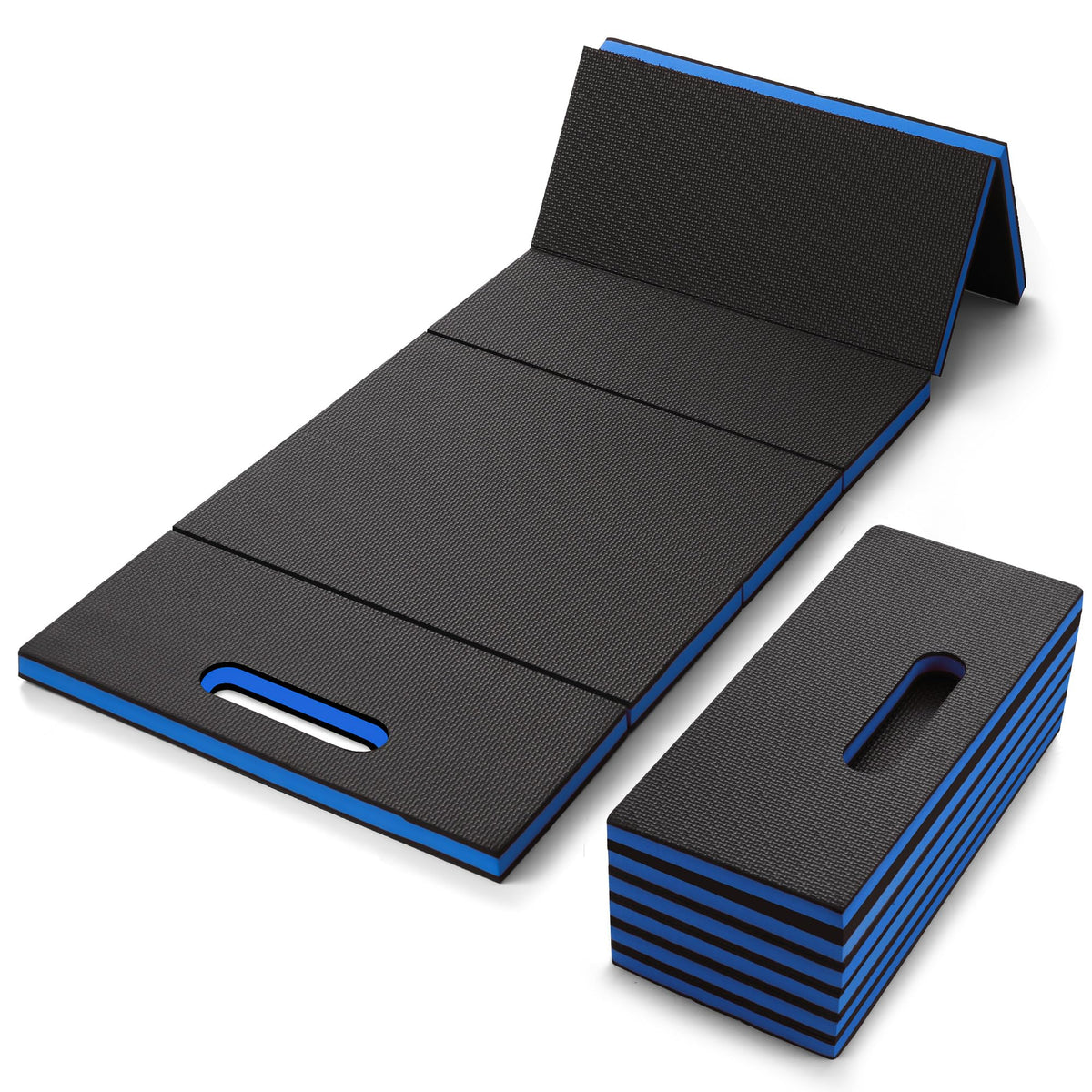 Sevenjungle foldable EVA utility mat with handle, blue, for outdoor kneeling tasks